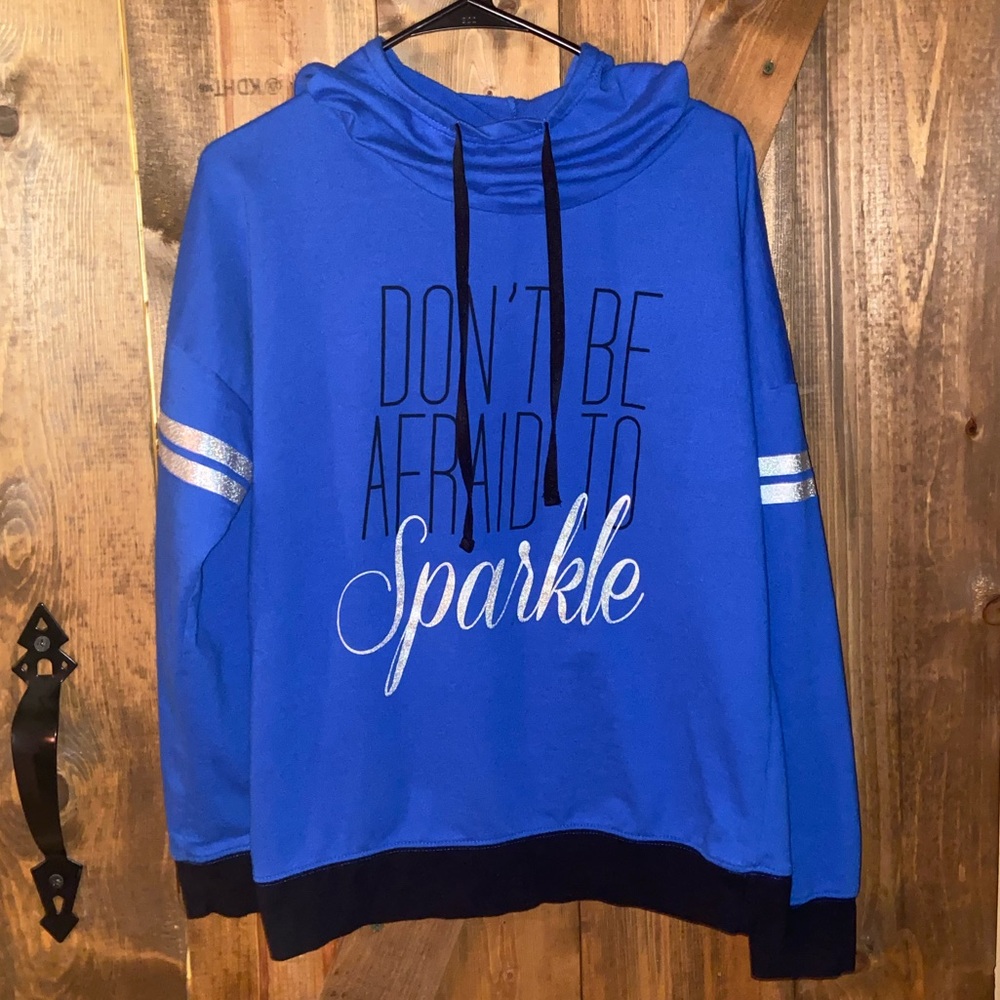 Vibrant Blue Cowl Sweatshirt